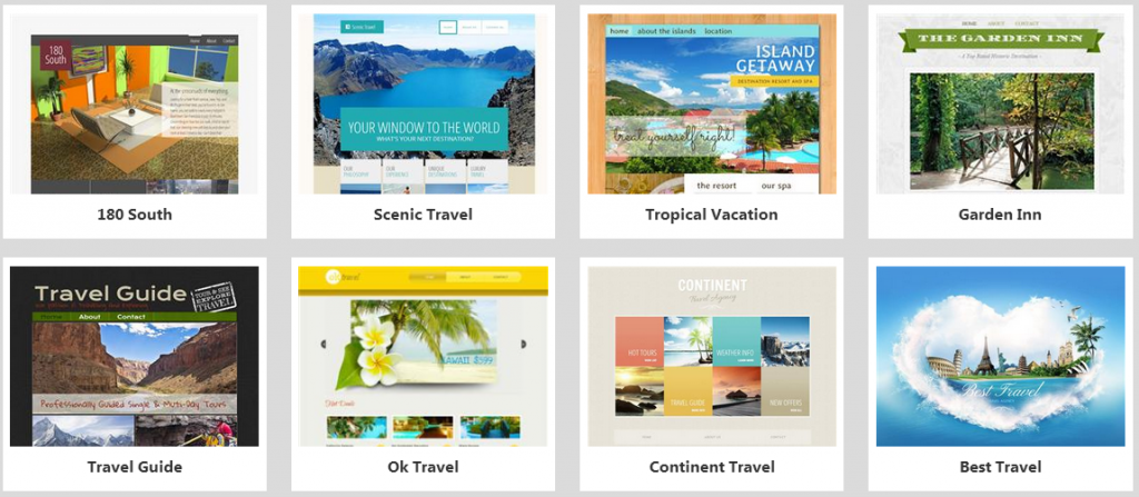 website builder travel templates