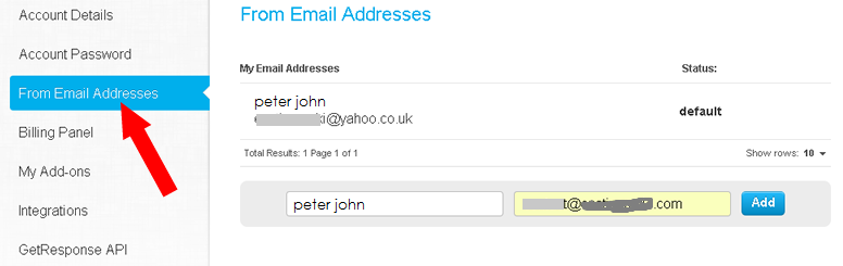getresponse email setting