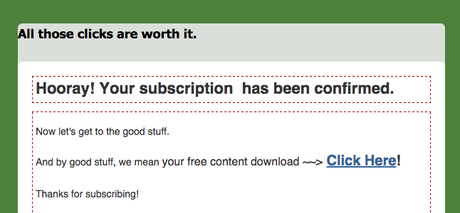 mailchimp subscription confirmation email